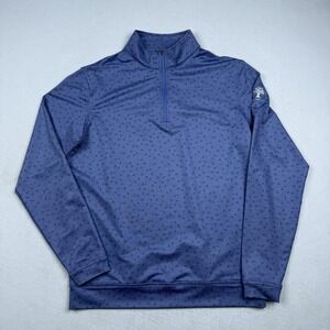 Peter Millar Pullover Mens Medium Blue Quarter Zip Golf Mission Hills Print